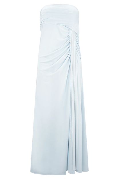 Calandra Slinky Maxi Skirt Pale Blue