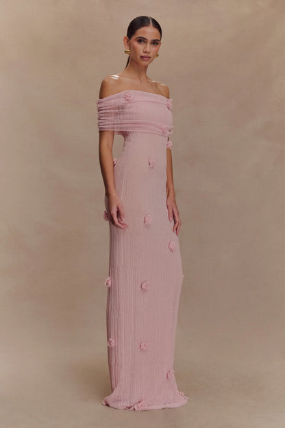 Brynn Orchid Knit Maxi Dress Pastel Pink