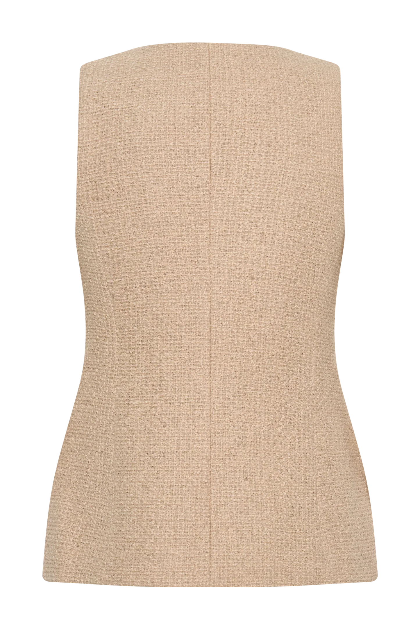 Camilla Boucle Sleeveless Vest Light Taupe