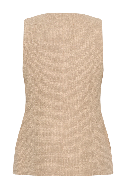 Camilla Boucle Sleeveless Vest Light Taupe
