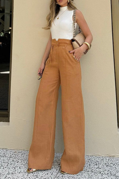 High Waist Elegant Tailored Commuter Pants
