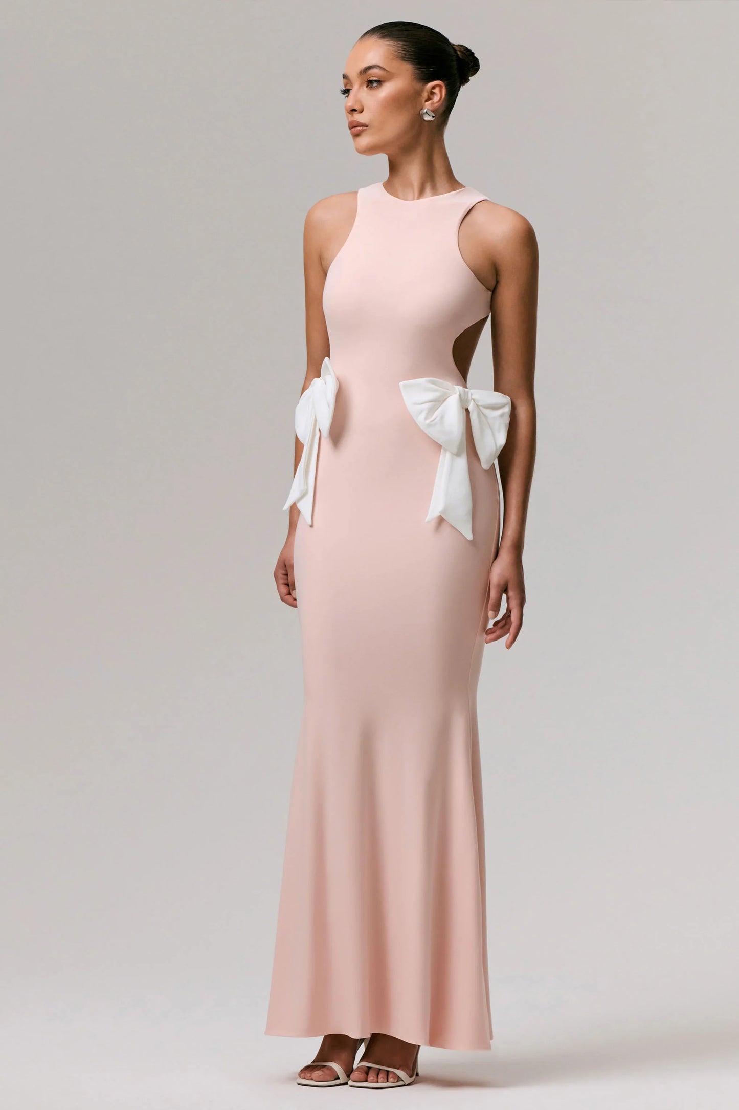 By Your Side Pink Cut Out Maxi Dress With Bows