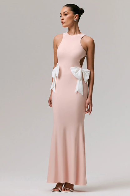 By Your Side Pink Cut Out Maxi Dress With Bows