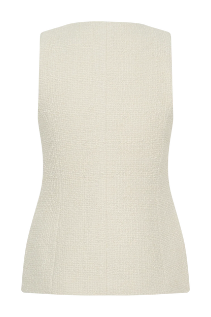 Camilla Boucle Sleeveless Vest Ivory