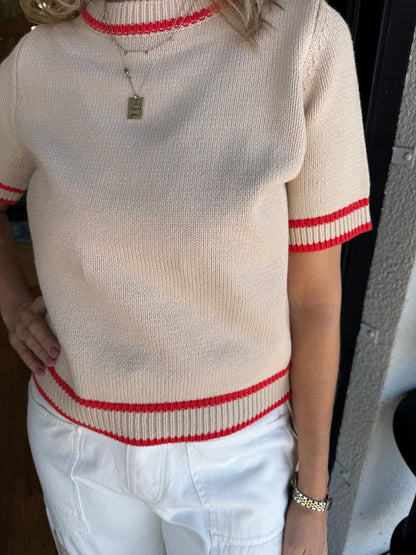 Molly Top - Natural/Poppy