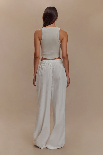 Campbell Cotton Wide Leg Pants White