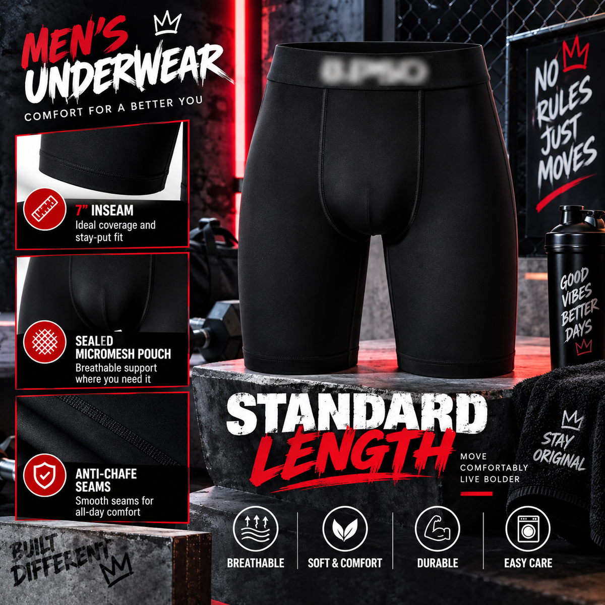 🩳Men's Novelty Graphic Long Leg Boxer Briefs