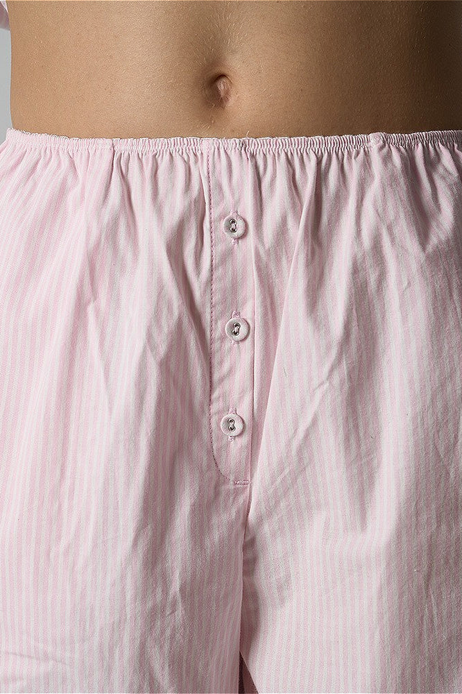 Light Striped Elastic Relaxed Pants