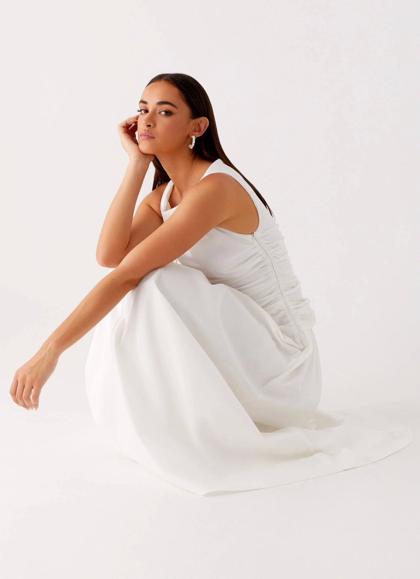 Carmel High Neck Maxi Dress White