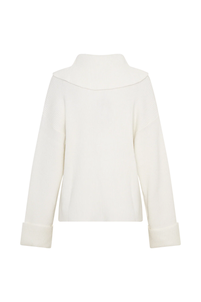Bianka V Neck Knit Jumper Off White