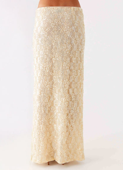 Bling It On Maxi Skirt Ivory