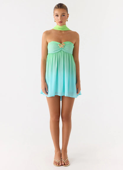 Calantha Scarf Mini Dress Sea Ombre