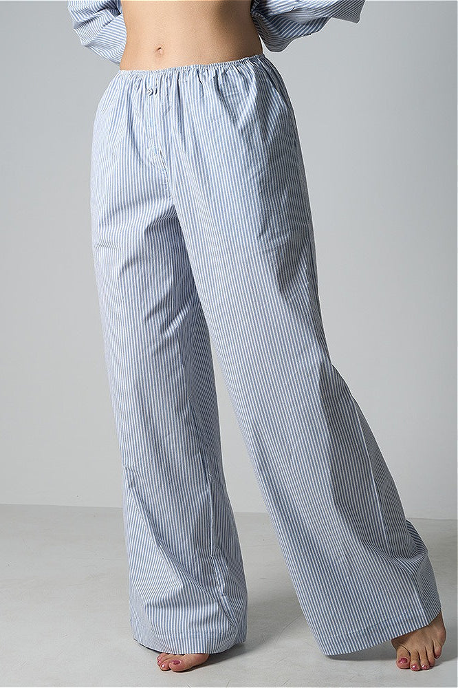 Light Striped Elastic Relaxed Pants