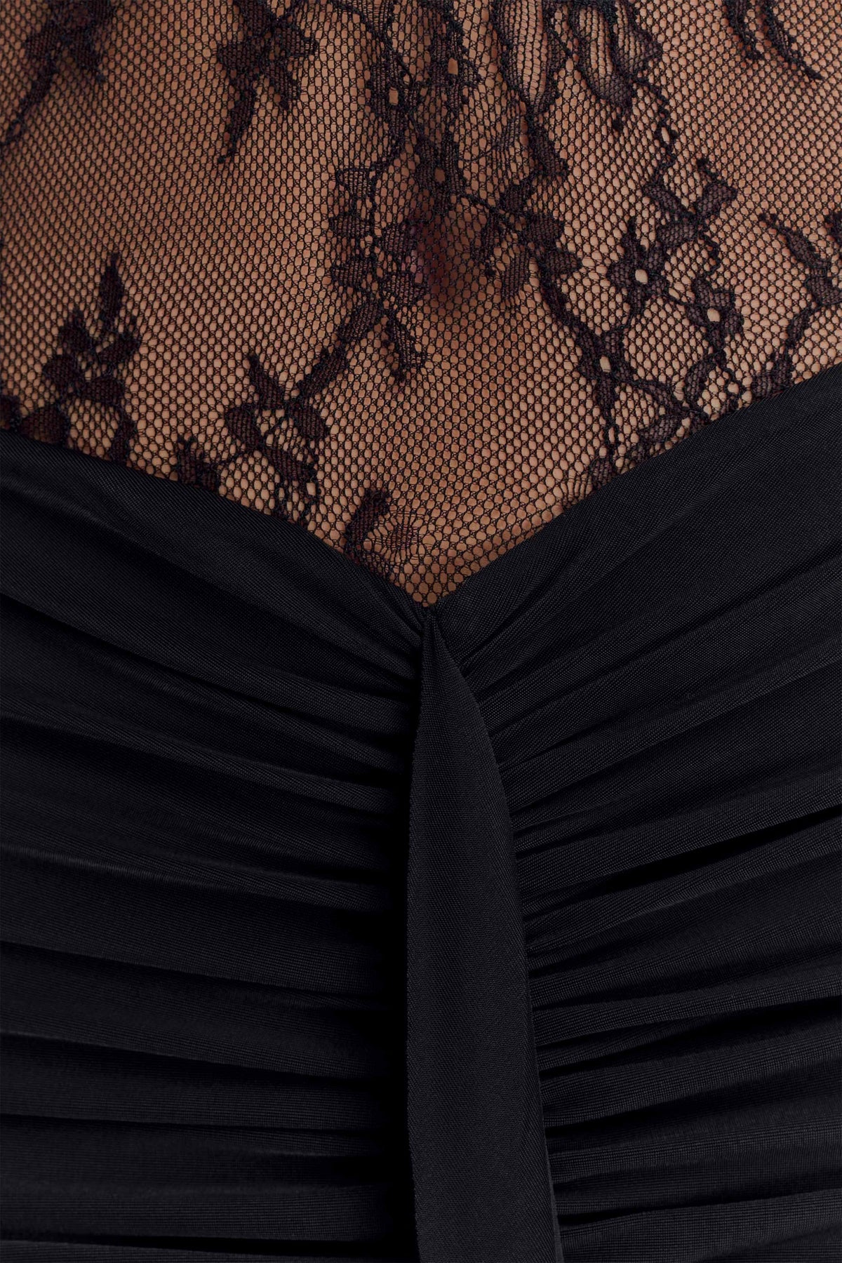 Bonnie Slinky And Lace Maxi Dress Black