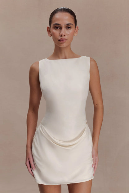 Bexley Draped Mini Dress Ivory