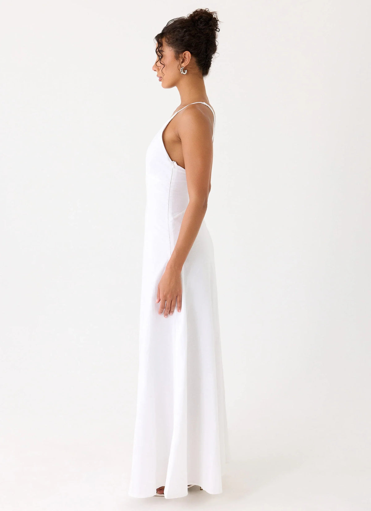 Calianna Linen Maxi Dress White