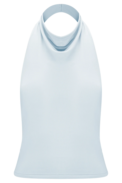 Calandra Slinky Halter Top With Hardware Pale Blue