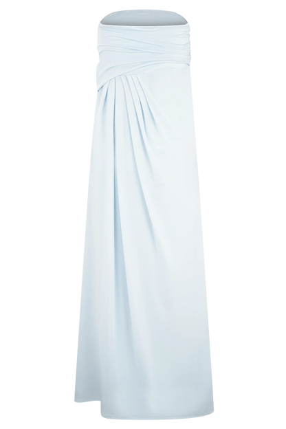 Calandra Slinky Maxi Skirt Pale Blue