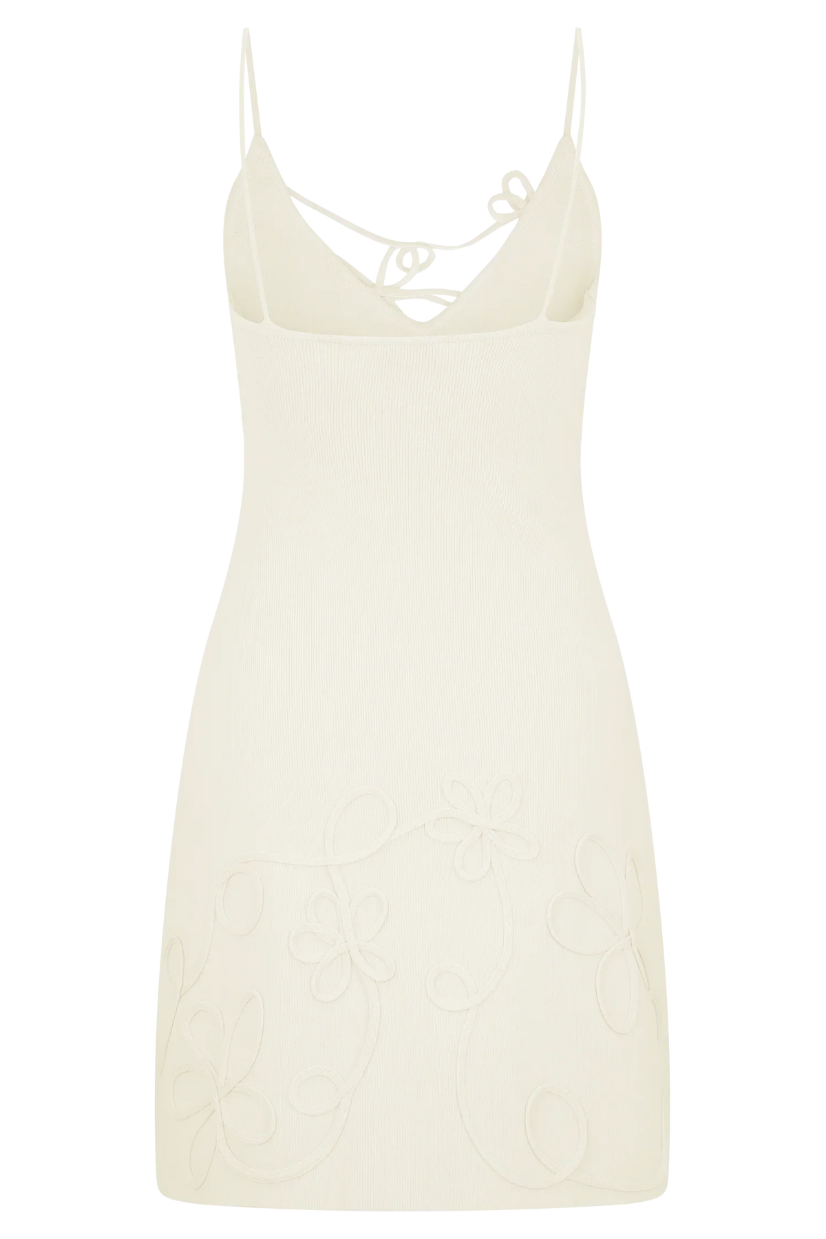 Brullo Embroidery Knit Mini Dress Ivory
