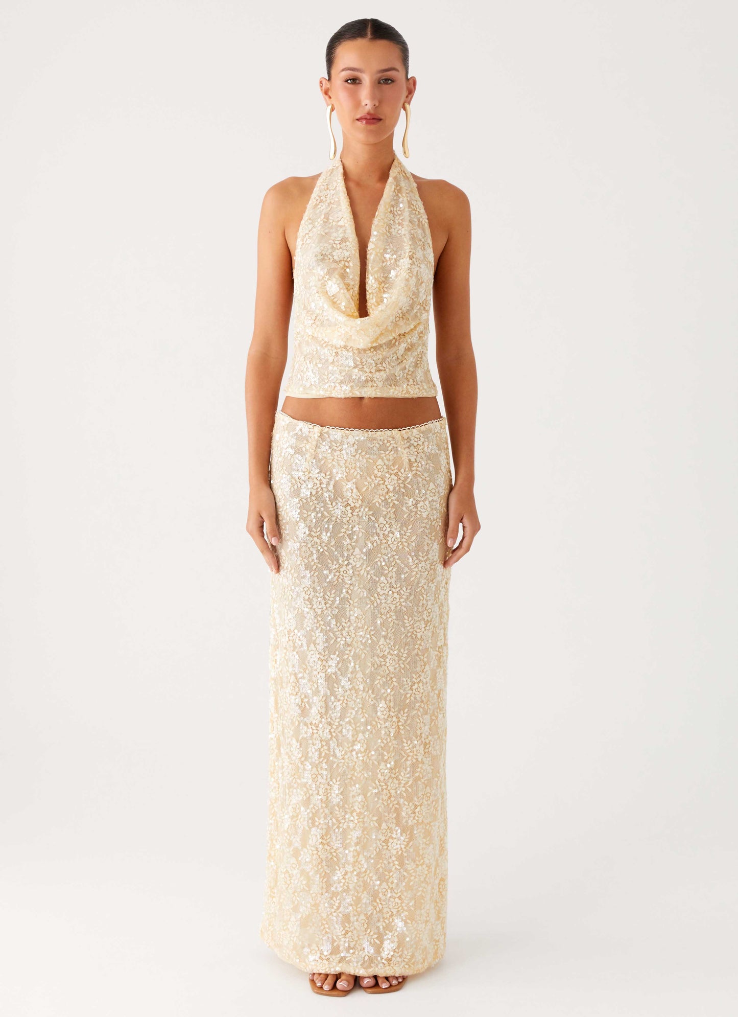 Bling It On Maxi Skirt Ivory