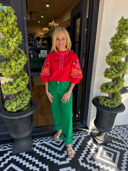 Camille Top - Tomato Red