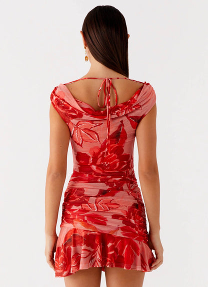 Cait Mini Dress Sicily Sunsets Print