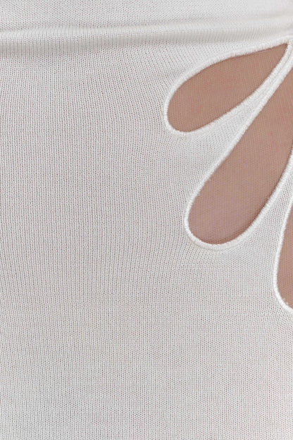 Brock Knit Halter Maxi Dress White