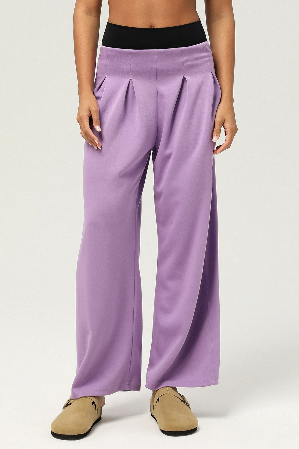 Sporty Casual Box Pleat Loose Straight Dance Pants