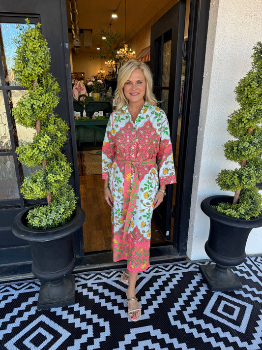 Uncle Frank Bordered Shirt Dress