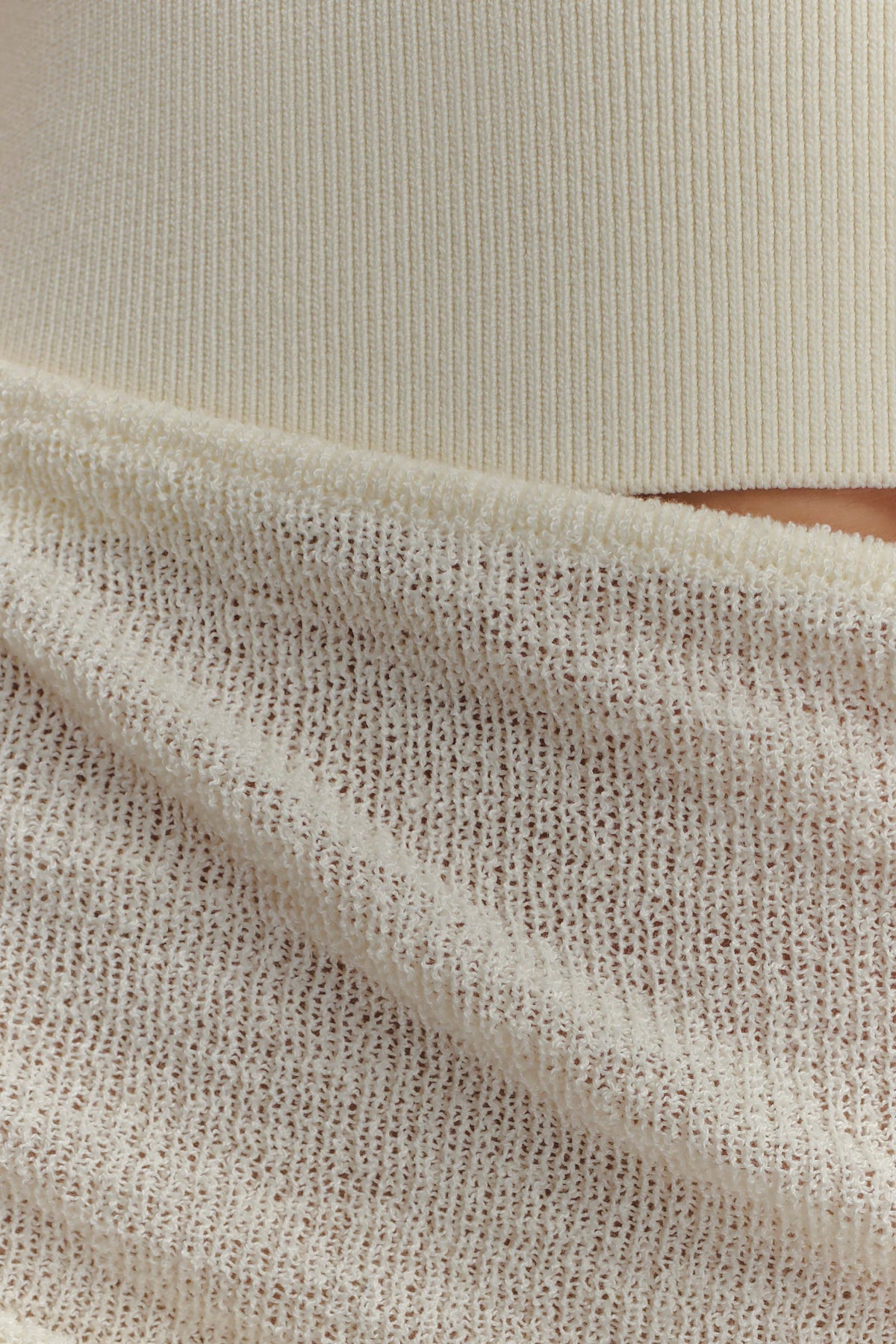 Cali Drape Skirt Knit Mini Dress Ivory