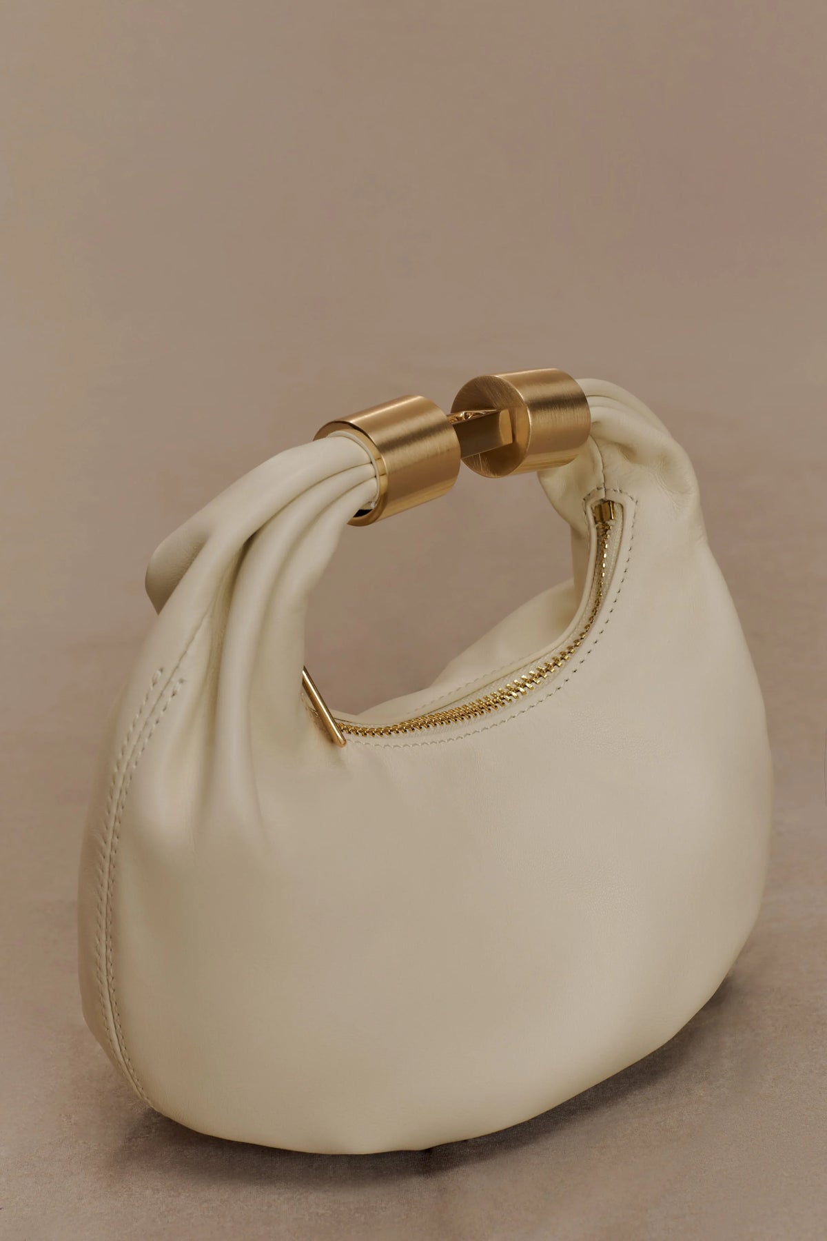 Bristol Mini Croissant Leather Bag Ivory