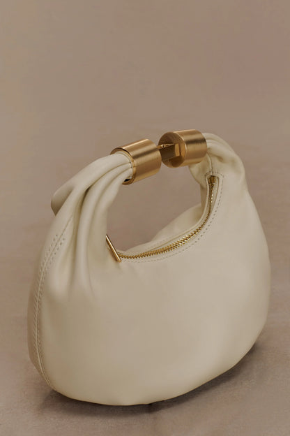 Bristol Mini Croissant Leather Bag Ivory