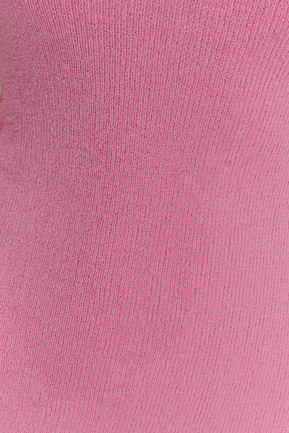 Caprice Halter Knit Mini Dress Bubblegum Pink
