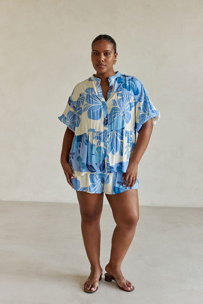 Lani Shorts - Azure Bloom