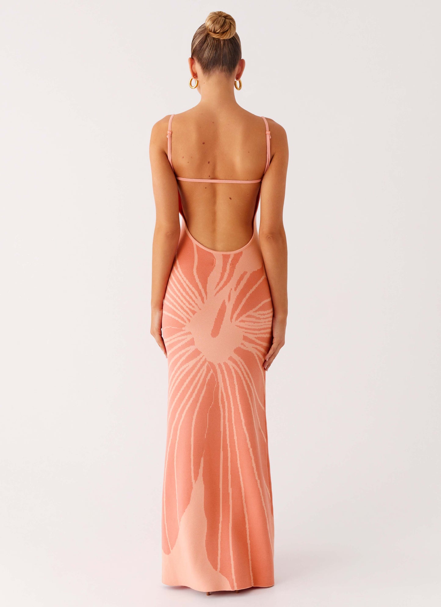 Bliss View Knit Maxi Dress Peach