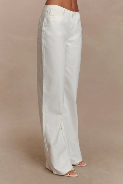 Caitlin Mid Rise Denim Jeans White