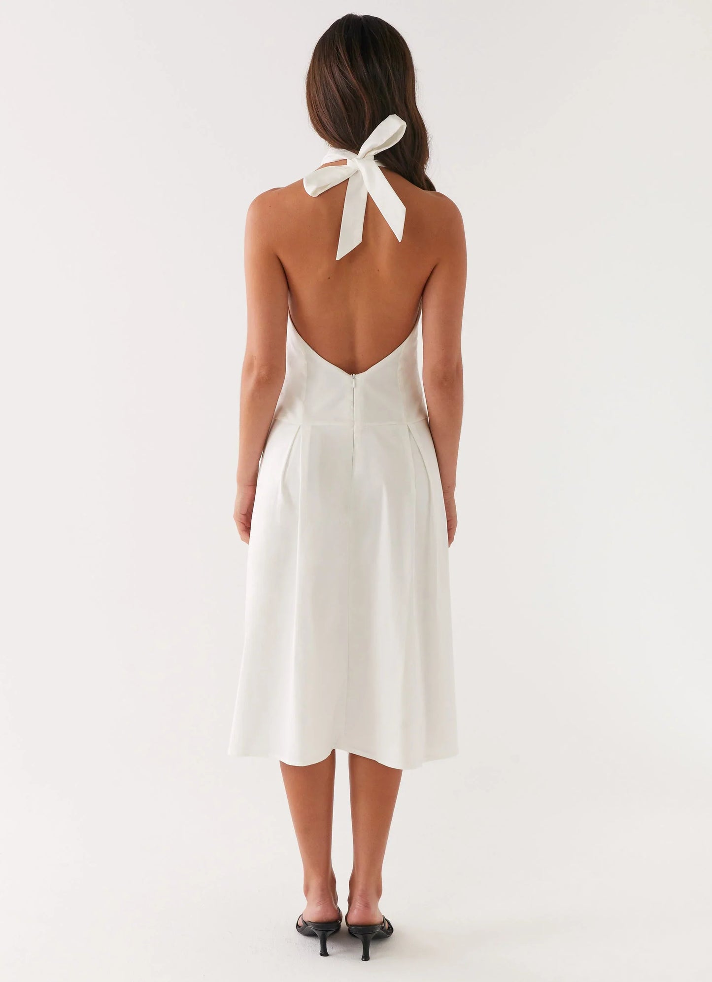 Calla Halter Midi Dress White