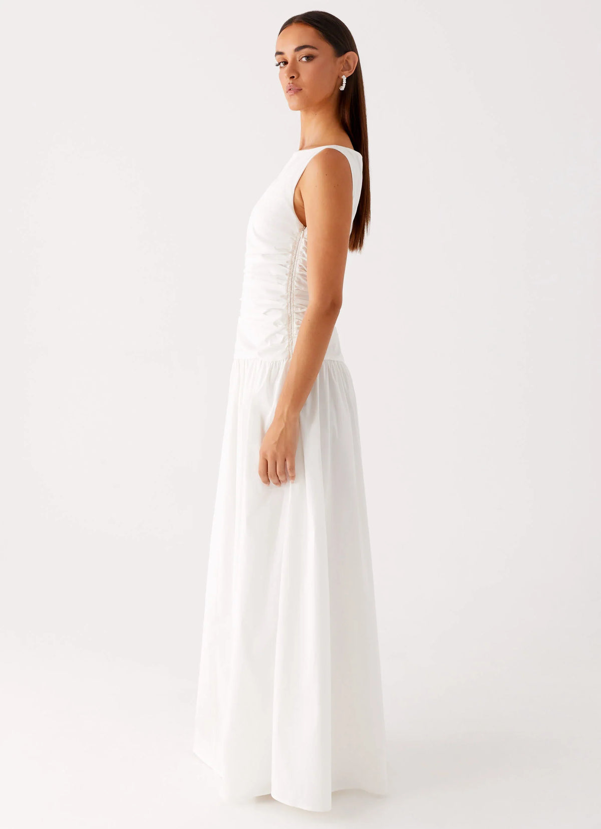 Carmel High Neck Maxi Dress White