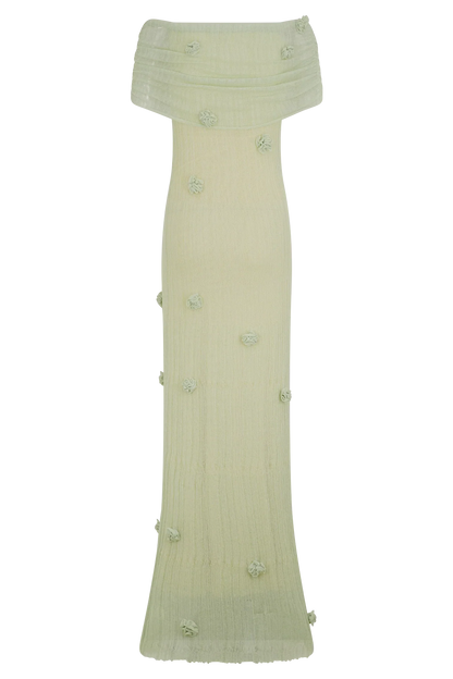 Brynn Orchid Knit Maxi Dress Pastel Green