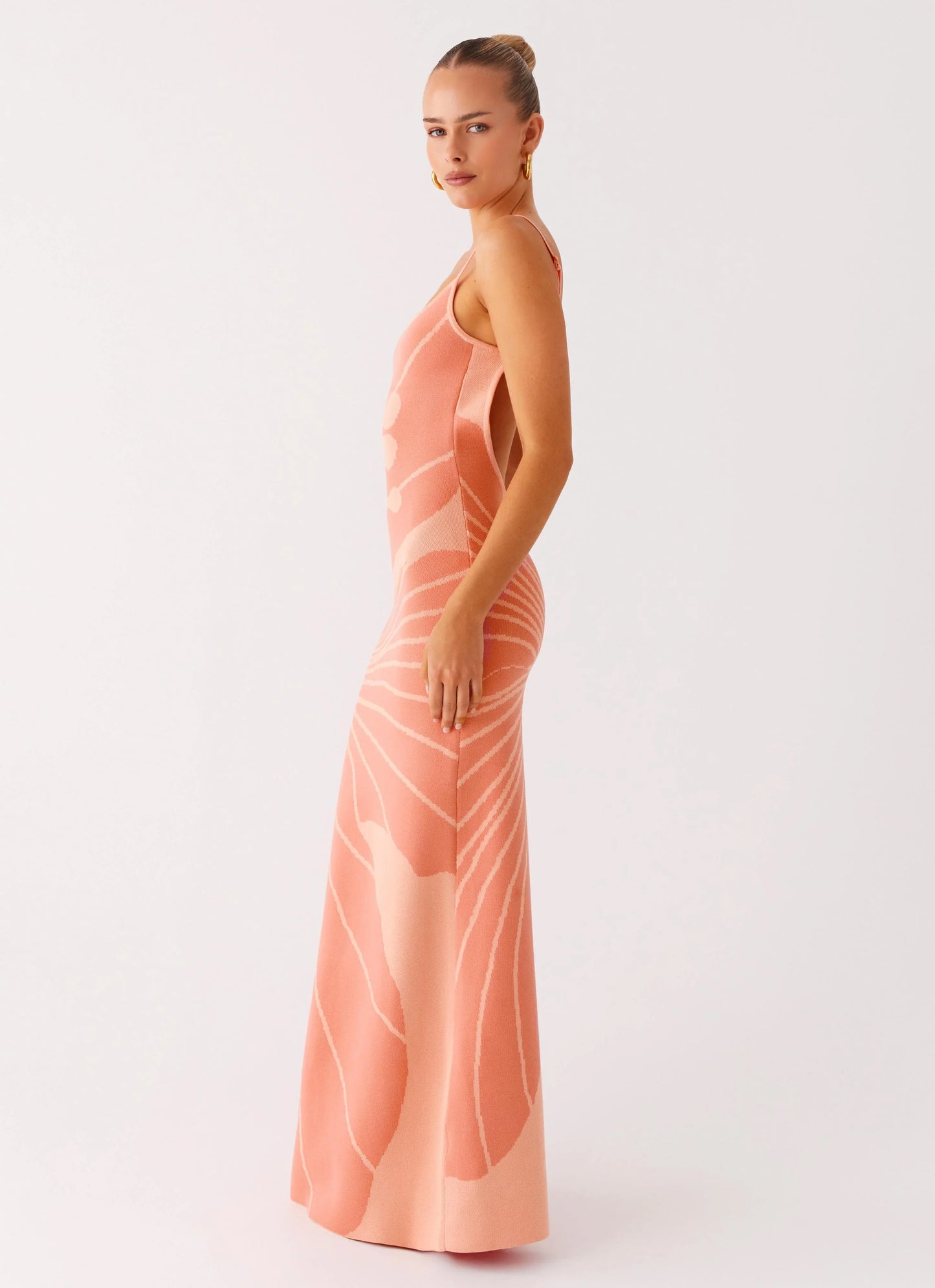 Bliss View Knit Maxi Dress Peach