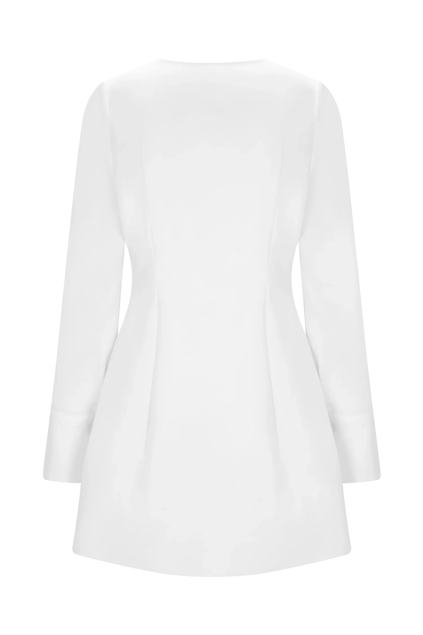 Carina Peplum Cotton Shirt Dress White