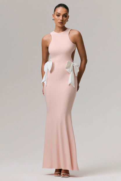 By Your Side Pink Cut Out Maxi Dress With Bows