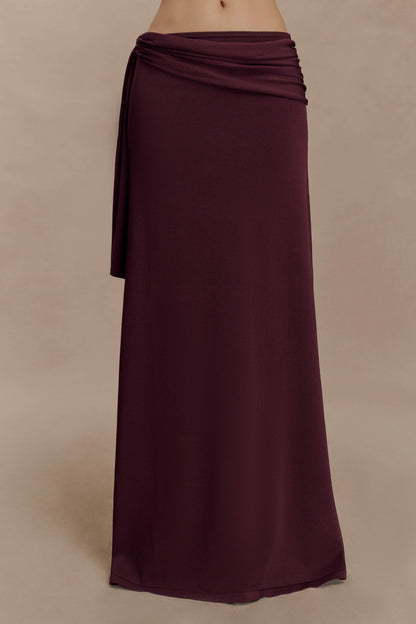 Bowie Low Rise Knit Maxi Skirt Dark Chocolate