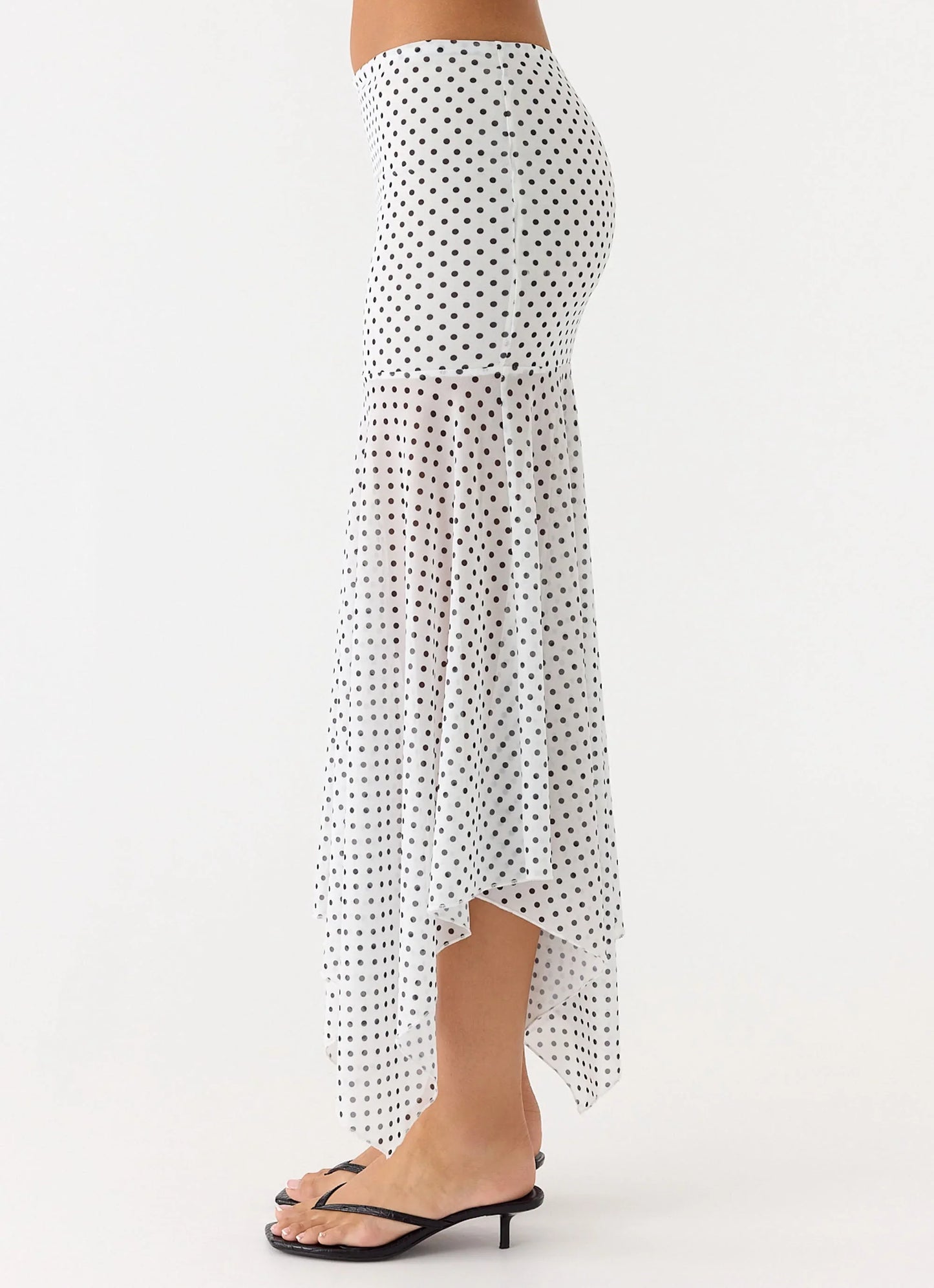 Buffy Maxi Skirt White Polkadot