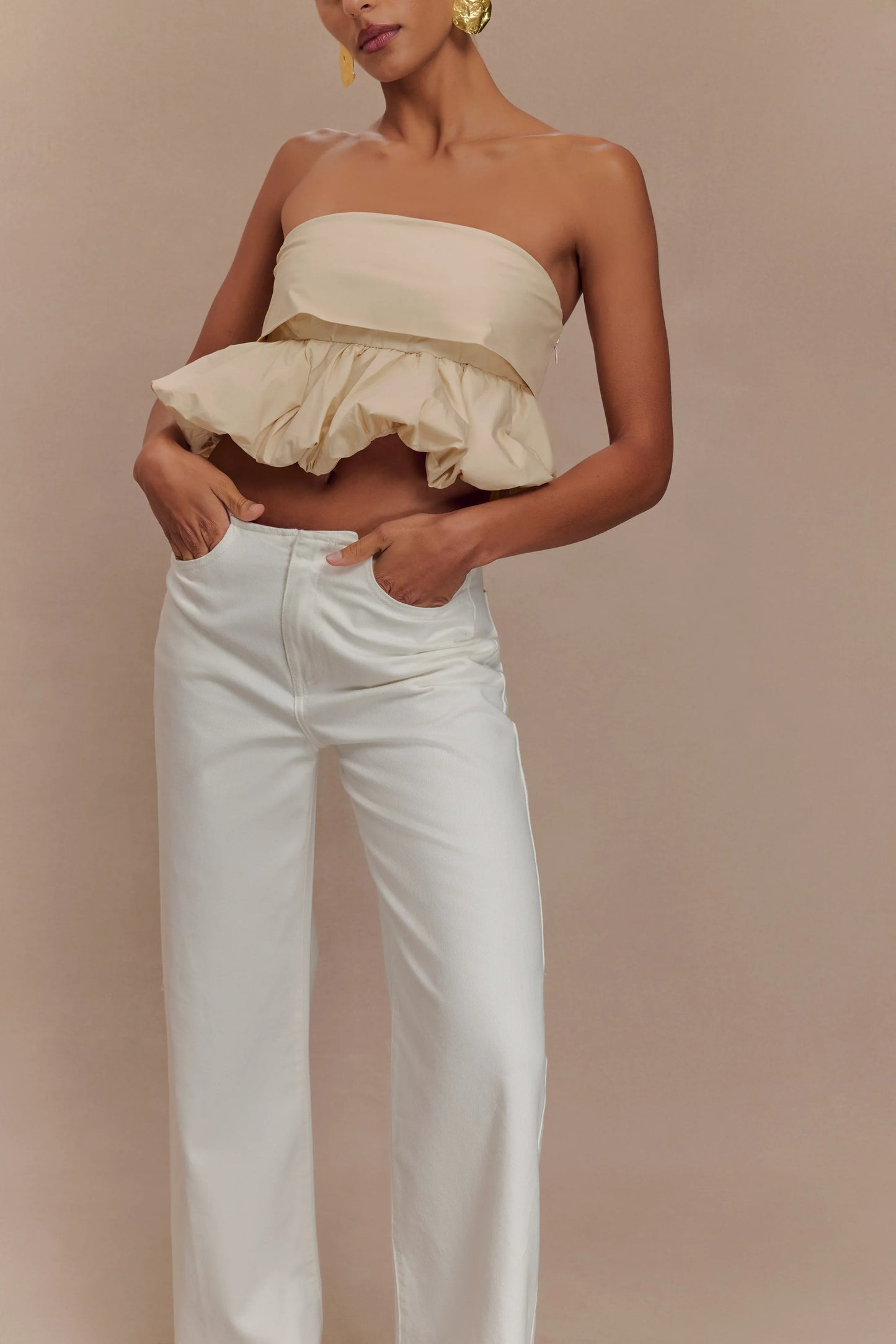 Caitlin Mid Rise Denim Jeans White
