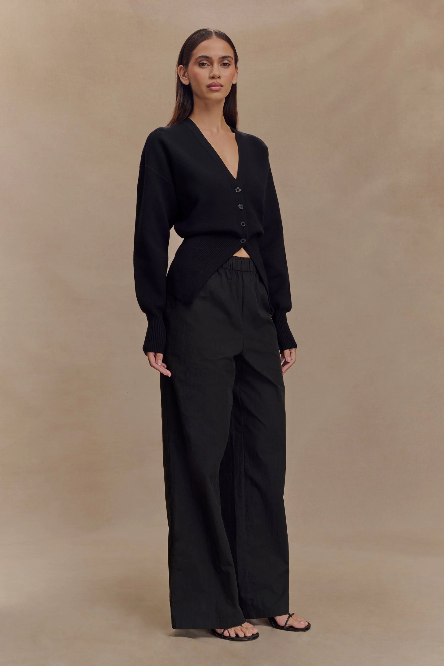 Campbell Cotton Wide Leg Pants Black
