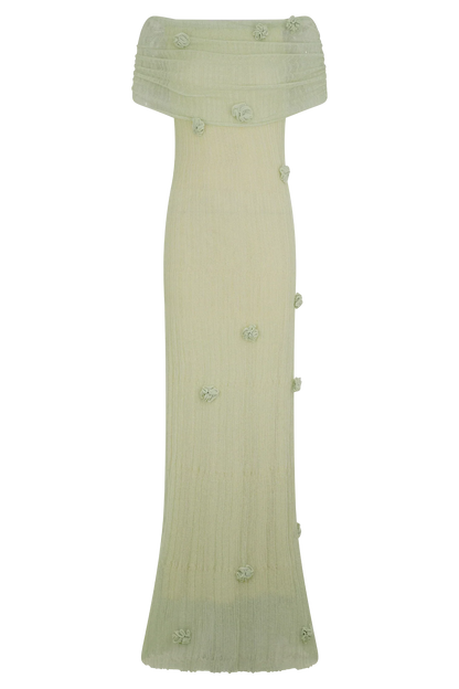 Brynn Orchid Knit Maxi Dress Pastel Green
