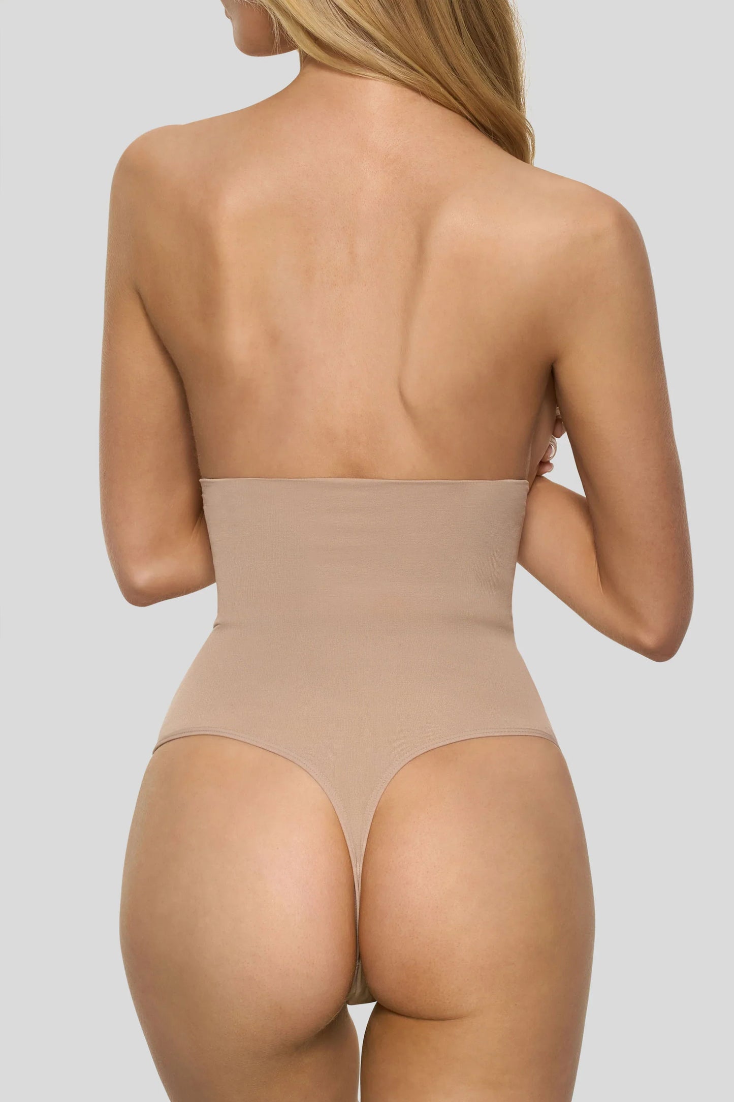 BOOMBA Beige High Waisted Thong Shapewear