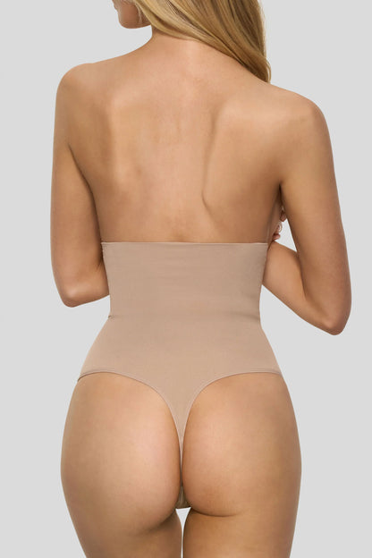 BOOMBA Beige High Waisted Thong Shapewear