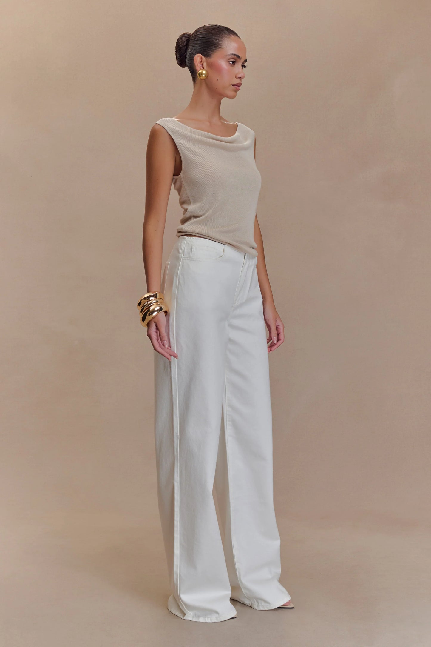 Caitlin Mid Rise Denim Jeans White
